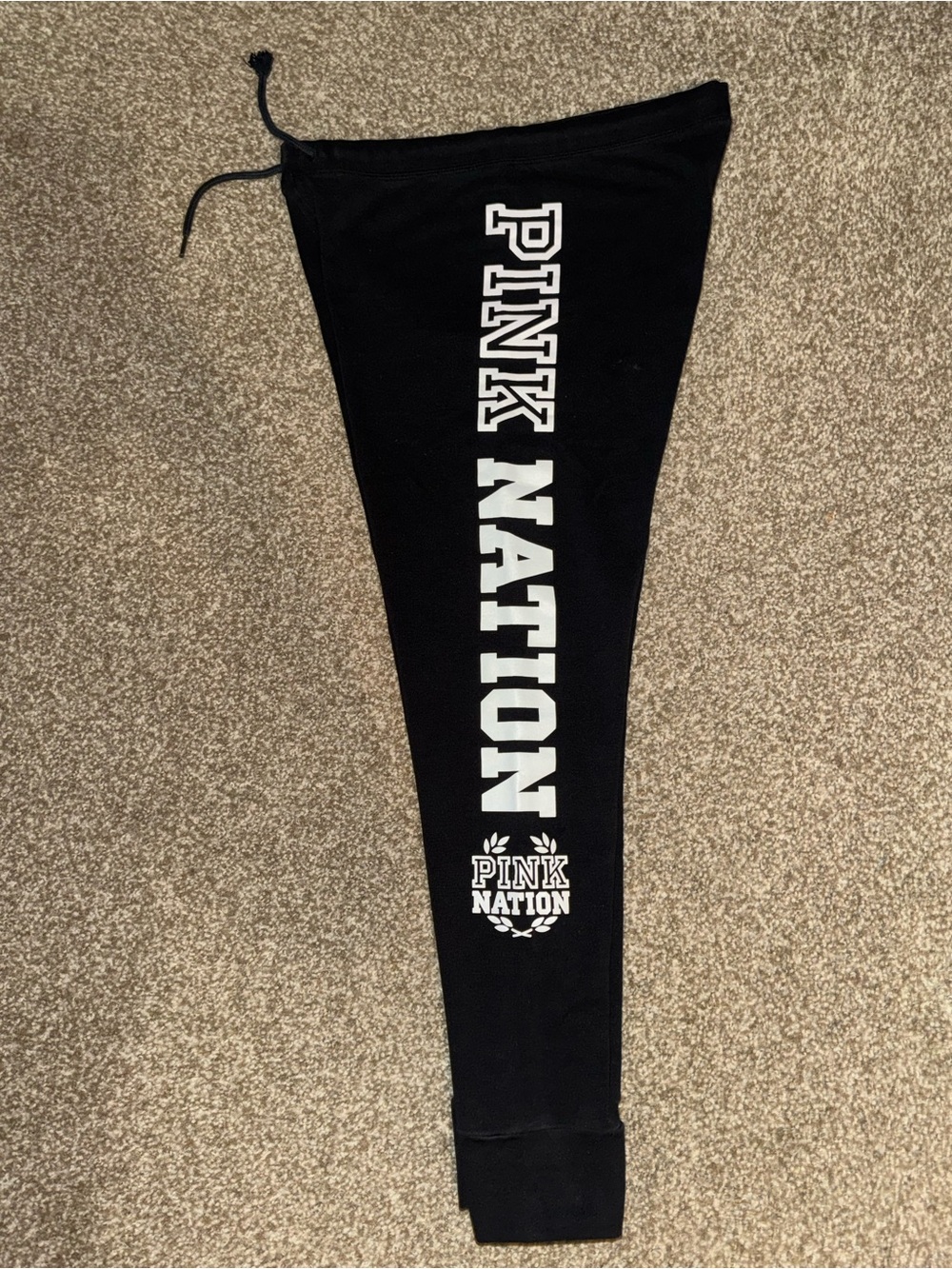 PINK Victoria's Secret Black Jogger Sweatpants with Side Logo